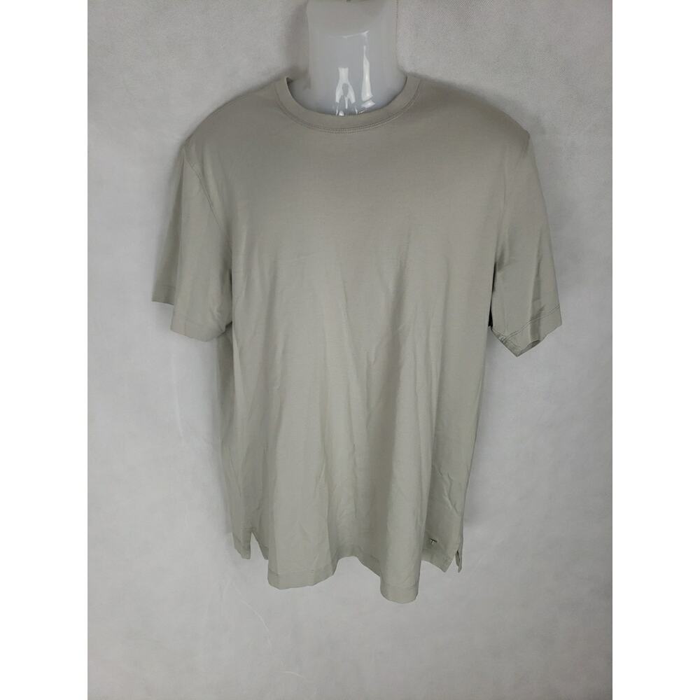 Left Coast Tee Mens Beige L Short Sleeve Shirt 100% Pima Cotton Lightweight